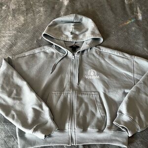 Volcom Light Gray Fleece Hoodie xs‎